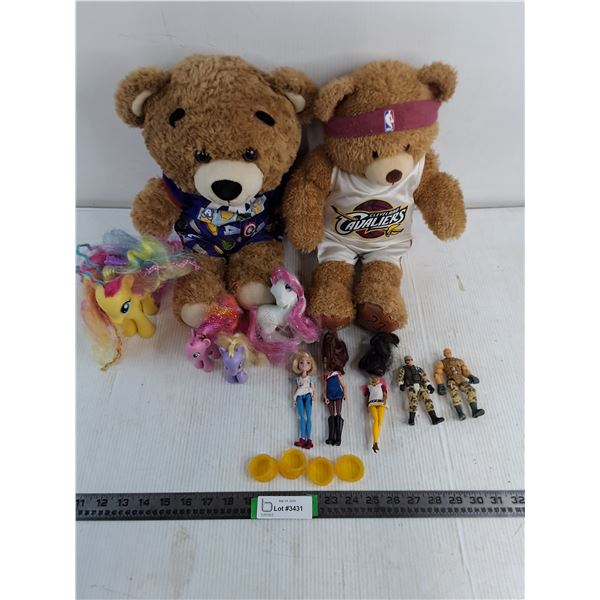 Assorted Toys (Teddy Bears, My Little Ponies, Doll Miniatures, Misc.)