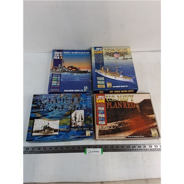 (4) 'Avalanche Press' Military Strategy Board Games