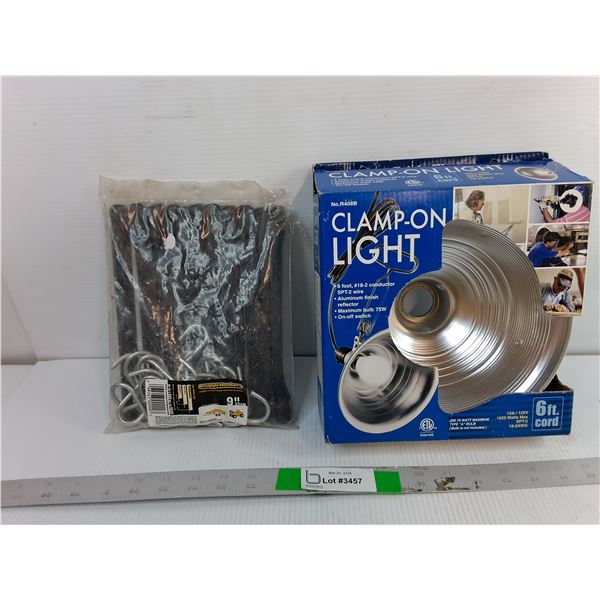 Clamp-on Light & 9" Tie Down Straps- Appear New