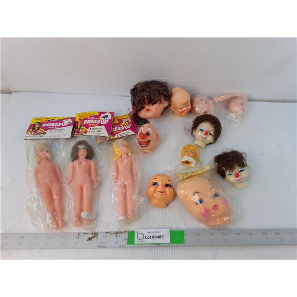 Vintage Dolls, Doll/Clown Heads, Misc.