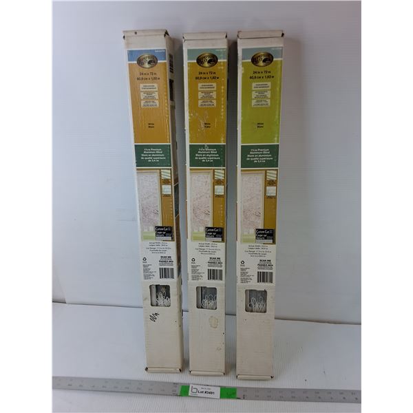 (3) Hampton Bay 24" x 72" Blinds- Appear NIB- PICK UP