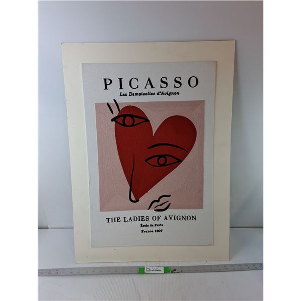 Embroidered Picasso 'The Ladies of Avignon' Reproduction Art on Museum Board 29.75" x 22"- Cannot Sh