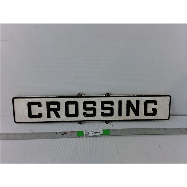 Cast Iron Railroad Crossing Sign 22.25" x 4.5" x 0.5", Pickup Preferred
