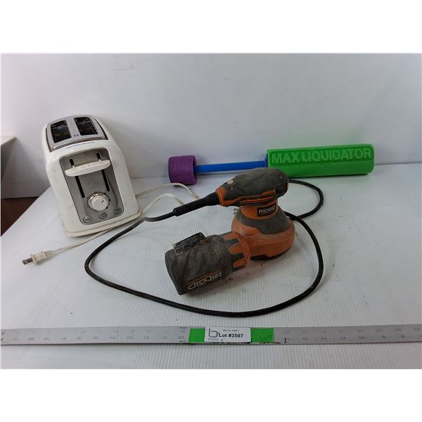 Ridgid 5" Random Orbit Sander, Hamilton Beach Toaster- Both Power On & Water Toy, Pickup Preferred