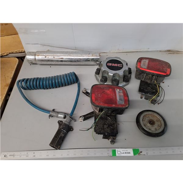 Coiled Trailer Wiring Cable, Signal-Stat Tail Light Assembly, Exhaust Pipe 16" x Up to 3.5" Diameter