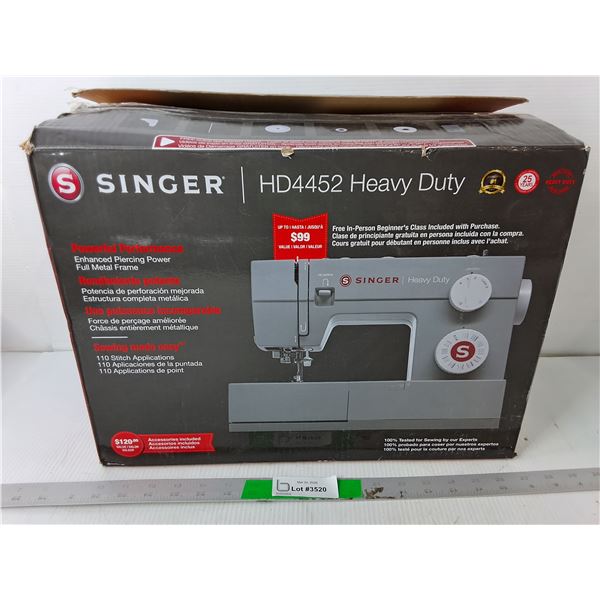 Singer HD4452 Heavy Duty Sewing Machine- Powers On, Appears NIB-PICK UP ONLY
