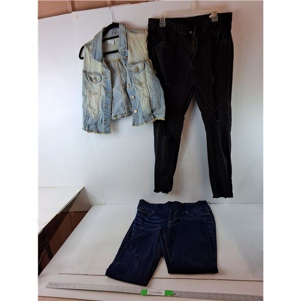 Jean Vest-XL & (2) Jeans- 20W & 2XL
