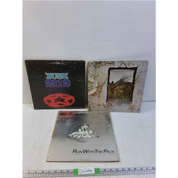 (3) Records- Rush 2112, Bad Company, Zoso