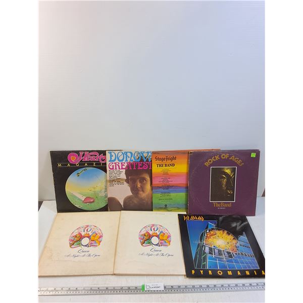 (7) Records- Queen, Heart, Donovan Greatest Hits, Stage Fright, Rock Of The Ages, Def Leppard's "Pyr