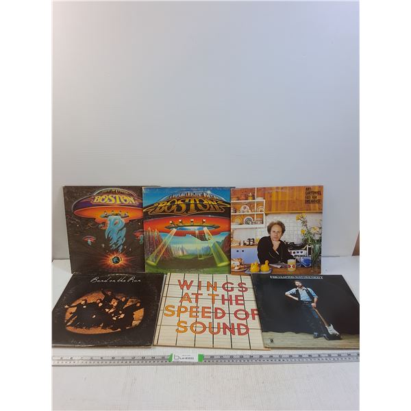 (6) Records- Boston, Art Garfunkel, Band On The Run, Wings At The Speed Of Sound, Eric Clapton