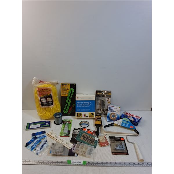 Twisted Poly Rope, Cord lock, Fabric Cleaning kit, Receipt Book, Corner Braces, Rubber Cement, Misc