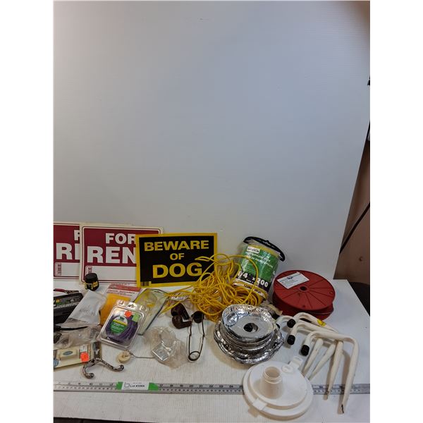 For Rent, Beware Of Dog Sign, 12V Battery Charger, Poly Rope, Aluminum Burner Covers, Vintage Light