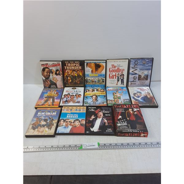 (14)DVDS- The Cleaner, Tropic Thunder, Best Men, Superstar, Two Girls and a Guy