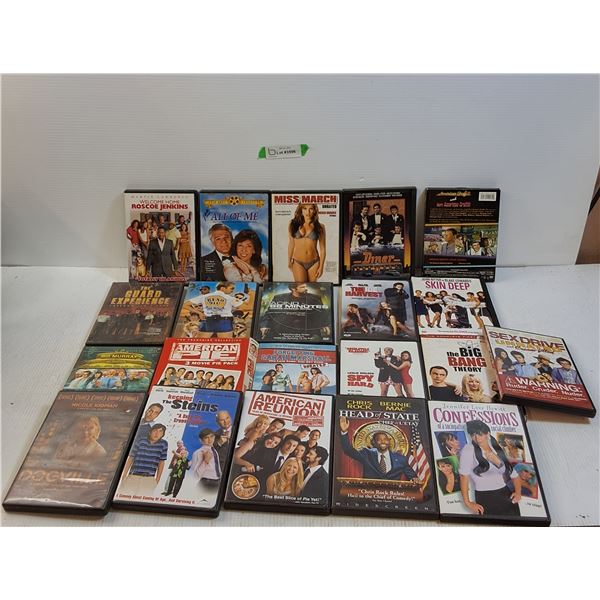 (21)DVDS- All Of Me, American Reunion, Confessions, The Big Bang Theory, Skin Deep, American Pie