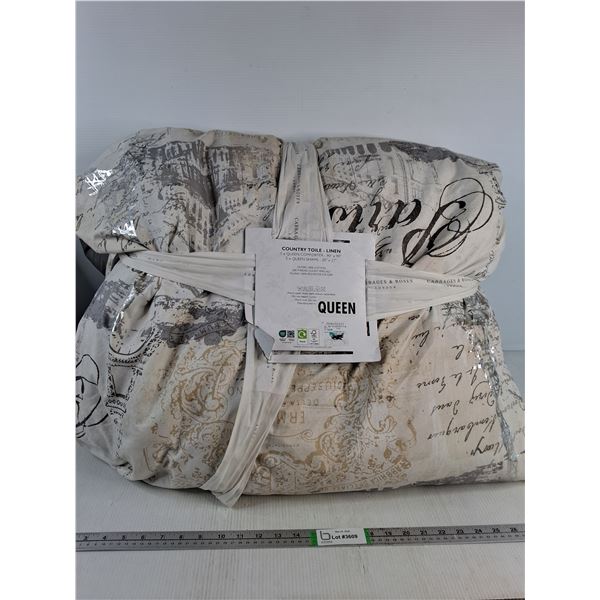 Linen Queen Comforter & (2) Pillow Cases - PICK UP