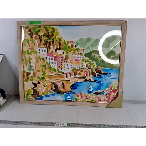 *Framed Water Coloured Project Painting - Damage to Frame - PICK UP ONLY