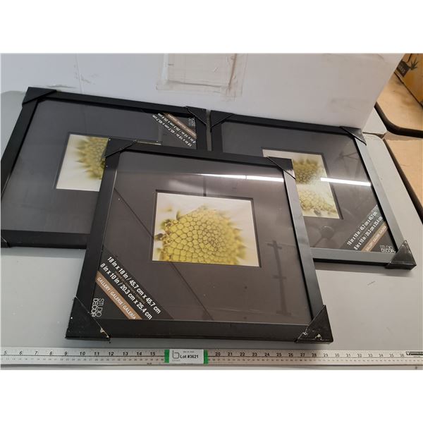 (3) Black Wooden and Glass Picture Frames - NIB - PICK UP