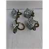 Image 2 : (4) Decorative Turtle Napkin Rings,Turtle Trinket Box ,(2) Brooches