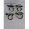 Image 3 : (4) Decorative Turtle Napkin Rings,Turtle Trinket Box ,(2) Brooches