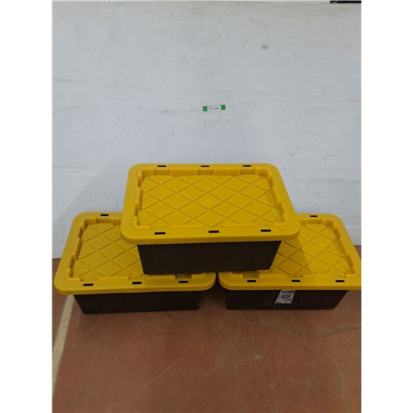 *(3) 26" x 17.75" x 12.25" Durabilt Storage Totes w/ Lids,  Cannot Ship