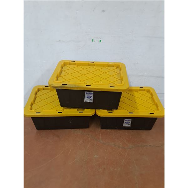 *(3) 26" x 17.75" x 12.25" Durabilt Storage Totes w/ Lids, Cannot Ship