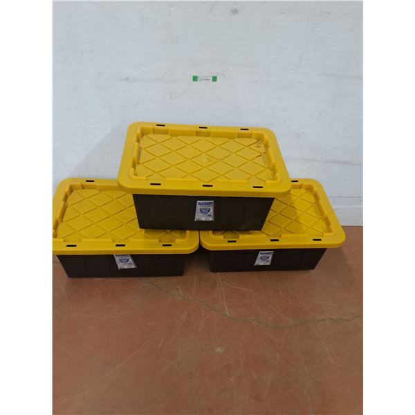 *(3) 26" x 17.75" x 12.25" Durabilt Storage Totes w/ Lids, Cannot Ship