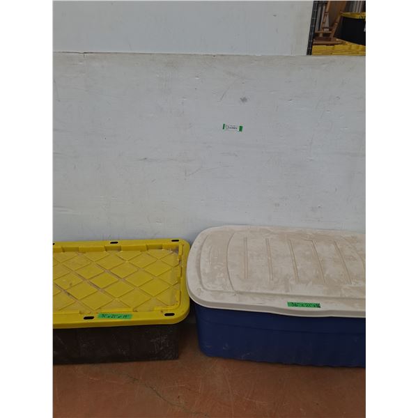 *(2) Plastic Storage Totes With Lids - Cannot Ship