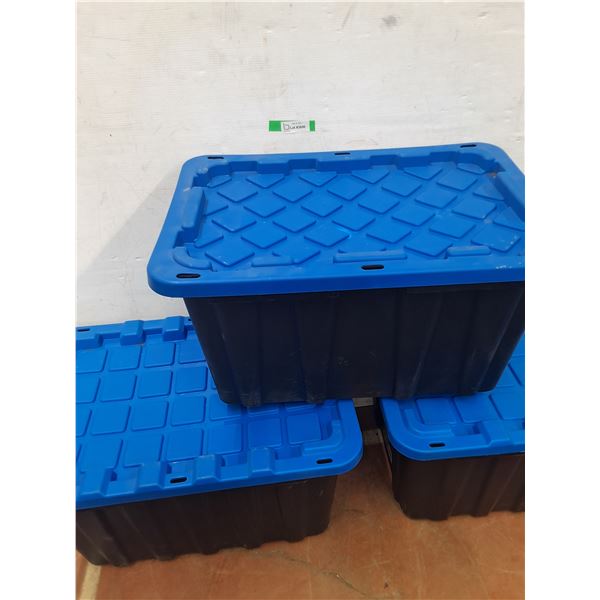 *(3) Mastercraft Tubs With Lids. Measurements in Photos, Cannot Ship