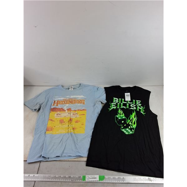 The Legend of Heisenberg T Shirt & Billie Eilish Sleeveless Shirt - Size M & XS