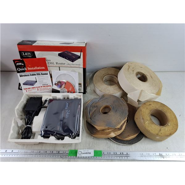 Wireless Cable/DSL Router w/ 4 Port Switch - As Is, Assorted Tapes