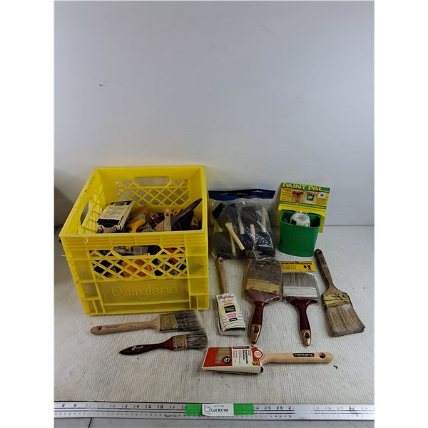 Paint Pal, Assorted Paint Brushes, Milk Crate 13" x 11" x 11"-Pickup Preferred