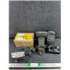 Image 1 : Lumex Electronic Flash, Antique Seneca Trio Camera, Fuji DL95 Camera - As Is