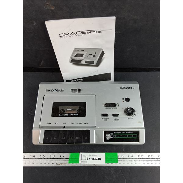Grace Cassette Tape Deck Tape2USB II - As Is