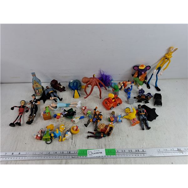 Assorted Toy Figures - The Simpsons, Batman, Sesame Street, Misc