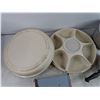 Image 2 : Tupperware Chip & Dip Dish w/Lid, (2) Pots, Napkin Dispenser - PICK UP