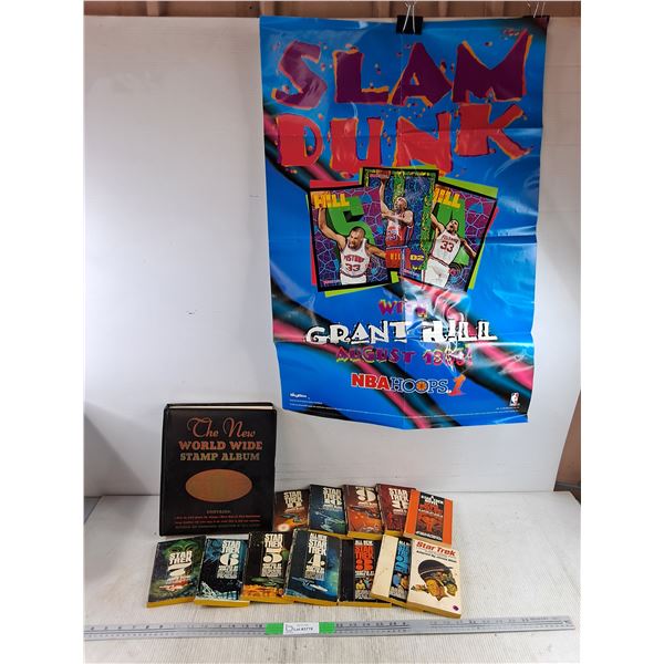Star Trek Books, The New World Wide Stamp Album, Slam Dunk Poster 32" x 22"