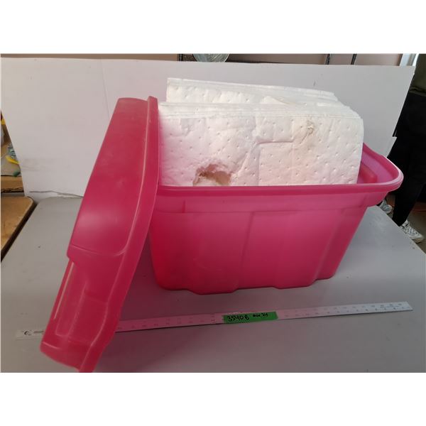 *Plastic Storage Tote 25.75" x 16" x 12.5" & Oil Absorbent Pads- As Is, Cannot Ship
