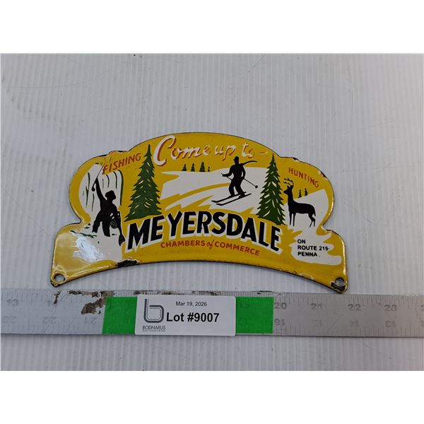 Meyersdale Porcelain Sign 8" x 3.75"