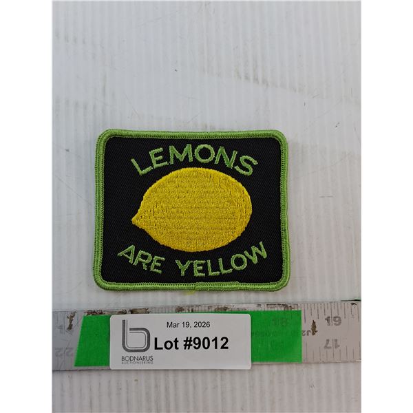 'Lemons Are Yellow' Clothing Crest 3.75" x 3"