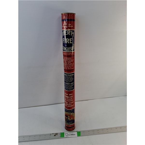 Vintage Liberty Fire Extinguisher 21.75", Cannot Ship