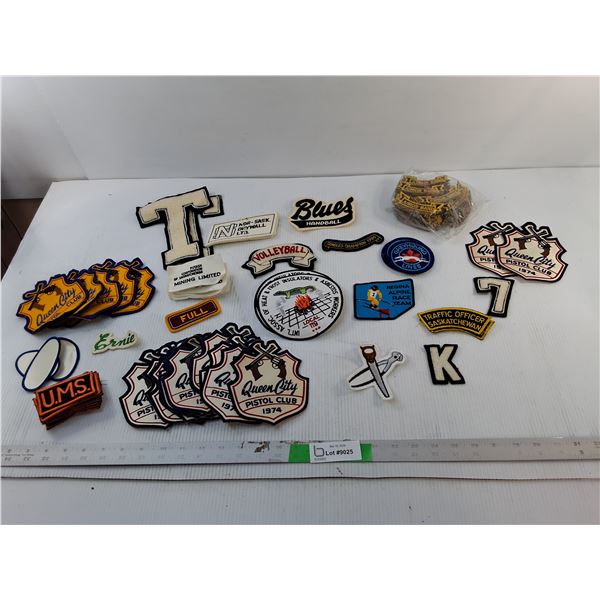 Vintage Clothing Badges- Queen City Pistol Club, Junior Band, Blues Handball, Misc.