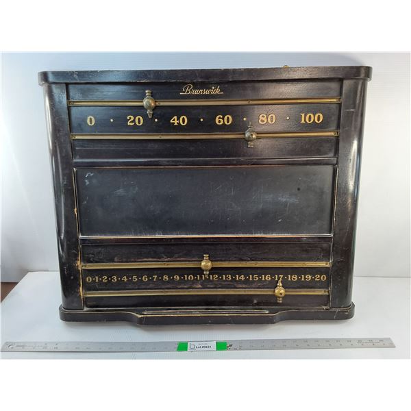 #Vintage Brunswick Wooden Billiard/Pool Score/Chalkboard 29.25" x 23.25", Cannot Ship