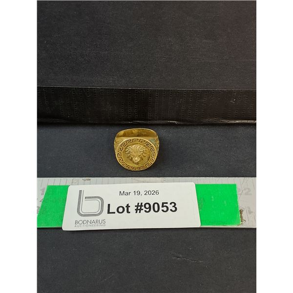 ^Men's Gold Colored Lion Ring, Approx. Size 11.5