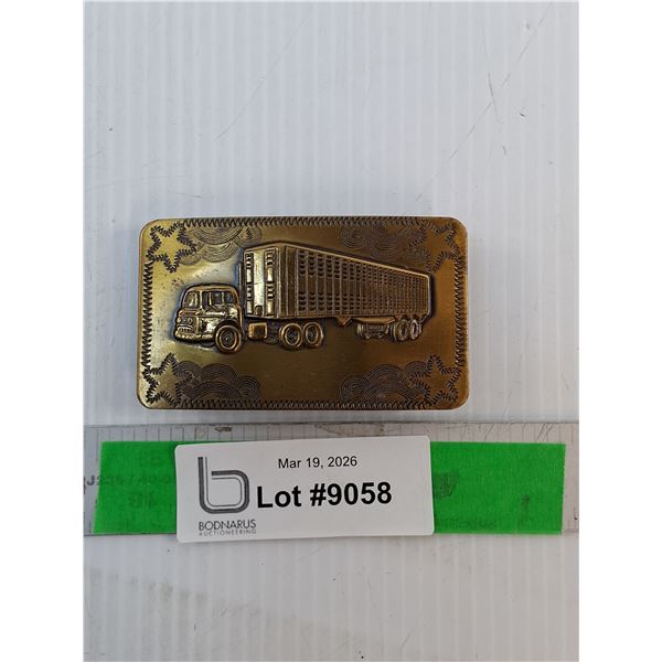 Semi Truck Brass Belt Buckle
