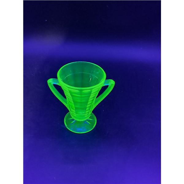 Uranium Glass Sugar Bowl 4.25"