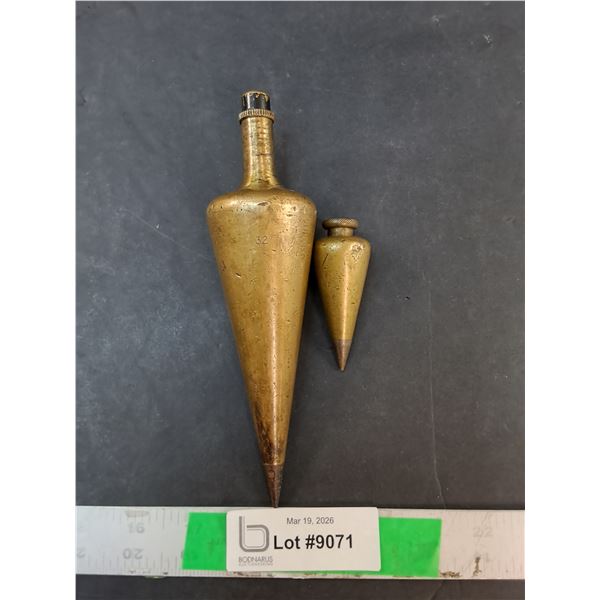 (2) Brass Plumb Bobs Up to 7.5"