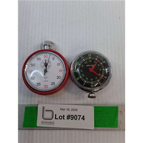 (2) Stop Watches- Westclox- As Is & Other- Working