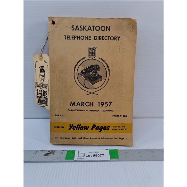Saskatoon Phone Directory March 1957