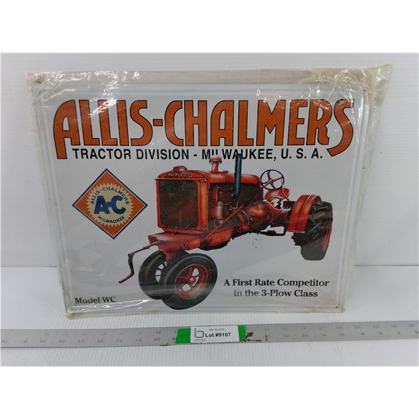 Allis-Chalmers Tractor Division Metal Sign 16" x 12.5", Pickup Preferred