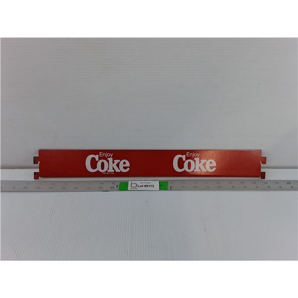 Metal Coke Display Sign 19.75" x 2.25", Pickup Preferred